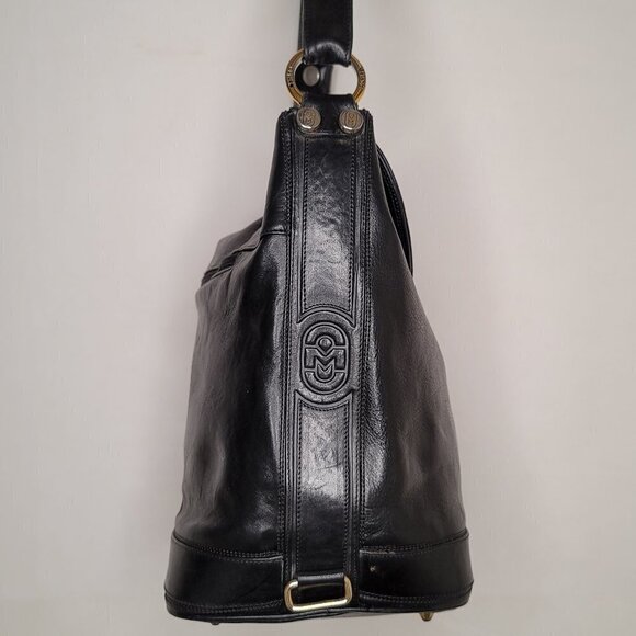 Marino Orlandi Bucket black leather shoulder bag
